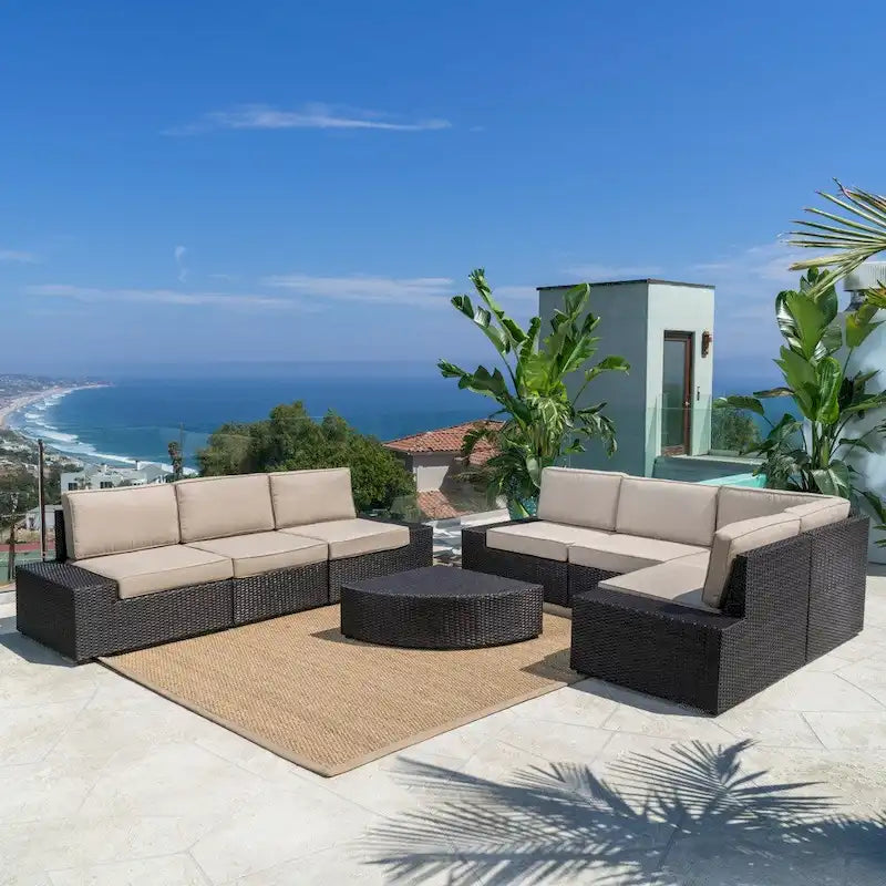 Ensemble de sectionnel 8 pièces d'extérieur Santa Cruz par Christopher Knight Home