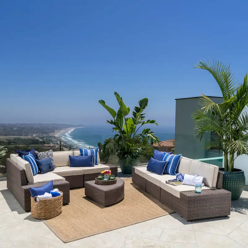Ensemble de sectionnel 8 pièces d'extérieur Santa Cruz par Christopher Knight Home