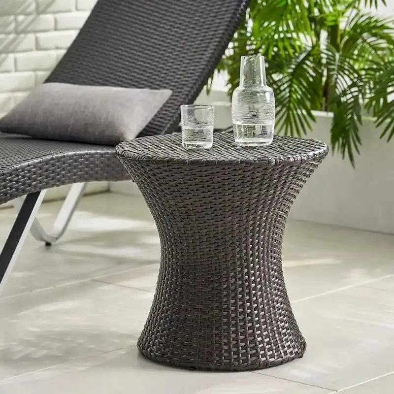 Adriana Outdoor Boho Wicker Accent Table by Christopher Knight Home