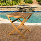 Table d'appoint d'extérieur pliable en bois d'acacia Positano par Christopher Knight Home