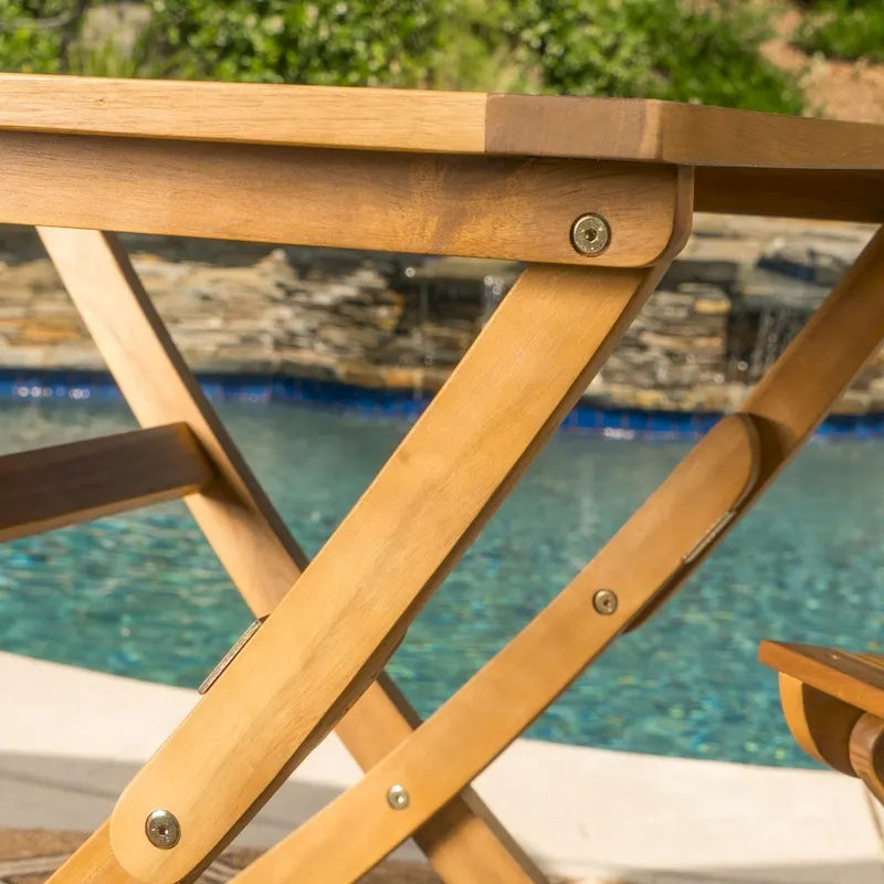 Table d'appoint d'extérieur pliable en bois d'acacia Positano par Christopher Knight Home