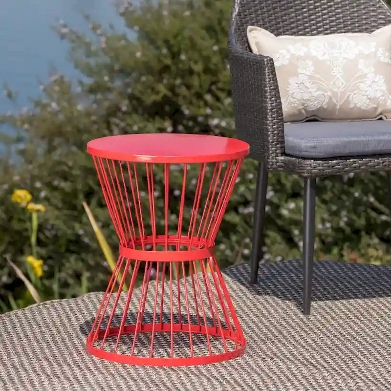 Table d'appoint ronde en fer forgé Lassen par Christopher Knight Home