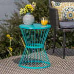 Table d'appoint ronde en fer forgé Lassen par Christopher Knight Home