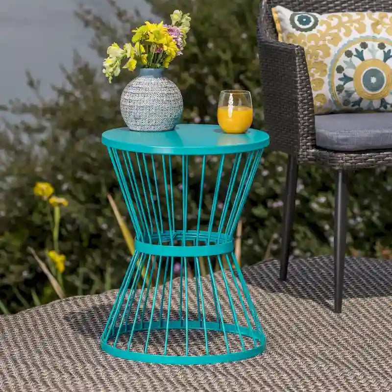 Table d'appoint ronde en fer forgé Lassen par Christopher Knight Home