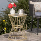 Table d'appoint ronde en fer forgé Lassen par Christopher Knight Home