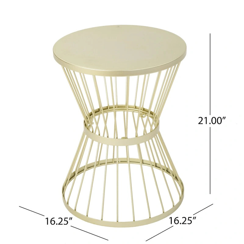 Table d'appoint ronde en fer forgé Lassen par Christopher Knight Home