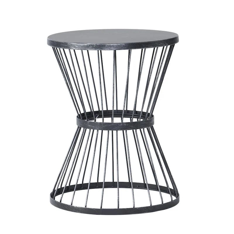 Table d'appoint ronde en fer forgé Lassen par Christopher Knight Home