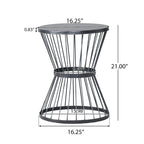 Table d'appoint ronde en fer forgé Lassen par Christopher Knight Home