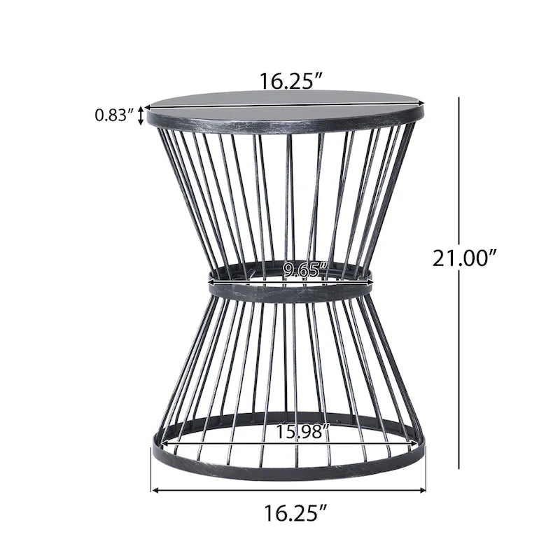 Table d'appoint ronde en fer forgé Lassen par Christopher Knight Home