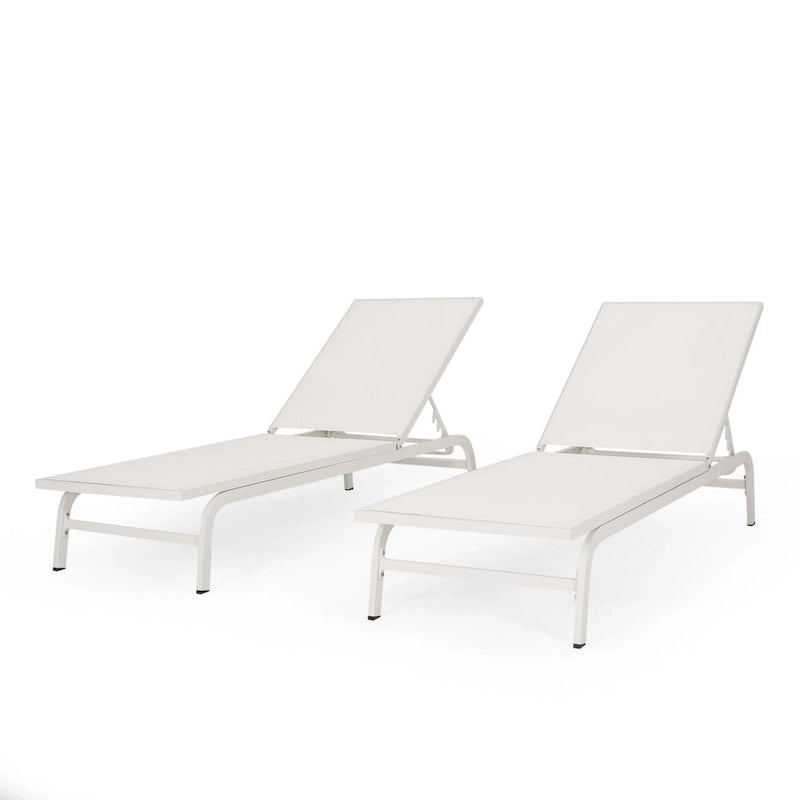 Chaise longue d'extérieur Finn en aluminium et maille par Christopher Knight Home