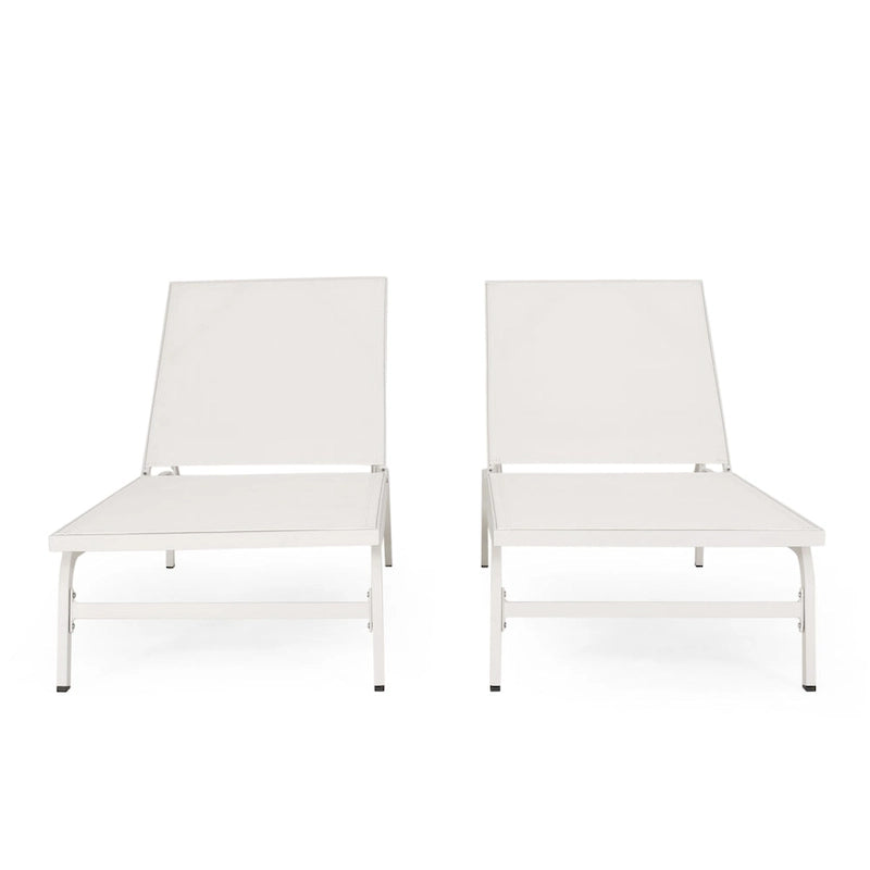 Chaise longue d'extérieur Finn en aluminium et maille par Christopher Knight Home