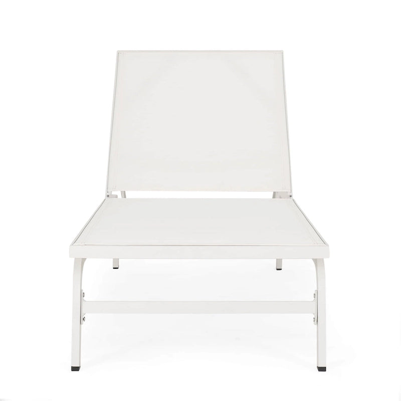 Chaise longue d'extérieur Finn en aluminium et maille par Christopher Knight Home