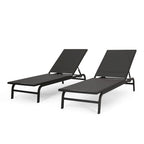 Chaise longue d'extérieur Finn en aluminium et maille par Christopher Knight Home