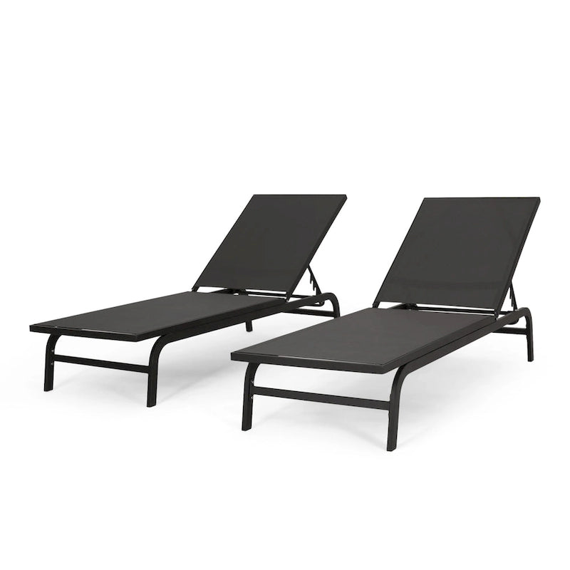 Chaise longue d'extérieur Finn en aluminium et maille par Christopher Knight Home