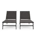 Chaise longue d'extérieur Finn en aluminium et maille par Christopher Knight Home