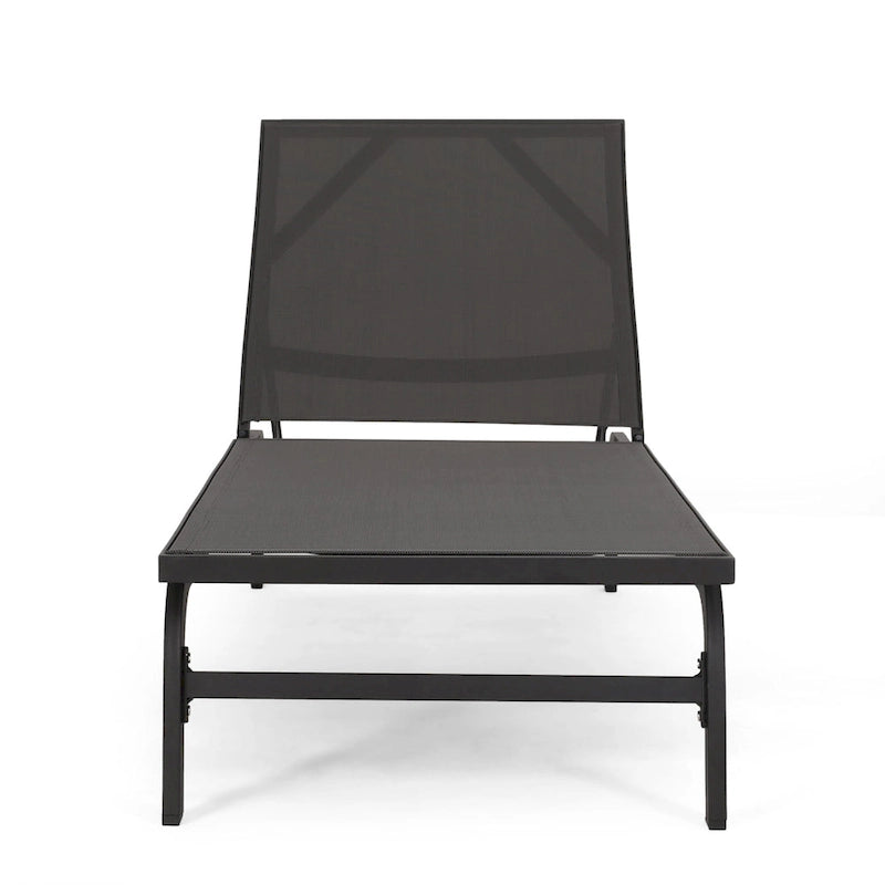 Chaise longue d'extérieur Finn en aluminium et maille par Christopher Knight Home