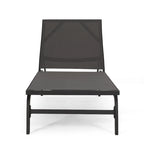 Chaise longue d'extérieur Finn en aluminium et maille par Christopher Knight Home