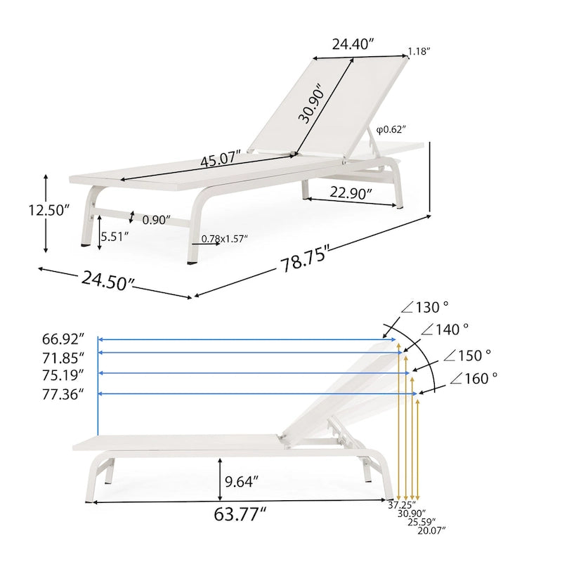 Chaise longue d'extérieur Finn en aluminium et maille par Christopher Knight Home