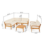 Ensemble de sectionnel 7 places en bois d'acacia d'extérieur Grenada par Christopher Knight Home