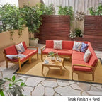 Ensemble de sectionnel 7 places en bois d'acacia d'extérieur Grenada par Christopher Knight Home