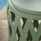 Ensemble de tables d'appoint gigognes Selen Outdoor de 12 et 14 pouces en treillis par Christopher Knight Home