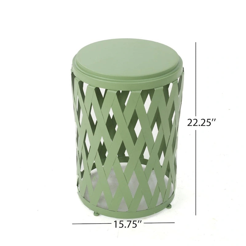 Ensemble de tables d'appoint gigognes Selen Outdoor de 12 et 14 pouces en treillis par Christopher Knight Home