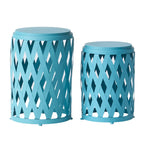Ensemble de tables d'appoint gigognes Selen Outdoor de 12 et 14 pouces en treillis par Christopher Knight Home