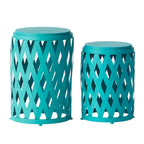 Ensemble de tables d'appoint gigognes Selen Outdoor de 12 et 14 pouces en treillis par Christopher Knight Home