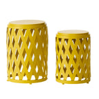 Ensemble de tables d'appoint gigognes Selen Outdoor de 12 et 14 pouces en treillis par Christopher Knight Home
