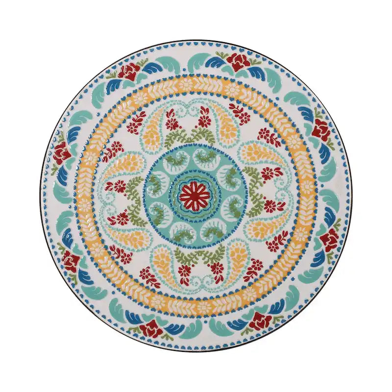 Table d'appoint d'extérieur La Crescenta avec plateau en mosaïque par Christopher Knight Home