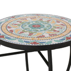 Table d'appoint d'extérieur La Crescenta avec plateau en mosaïque par Christopher Knight Home