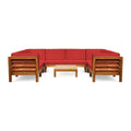 Ensemble de canapé d'angle en acacia 9 pièces Oana Outdoor par Christopher Knight Home