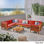 Ensemble de canapé d'angle en acacia 9 pièces Oana Outdoor par Christopher Knight Home