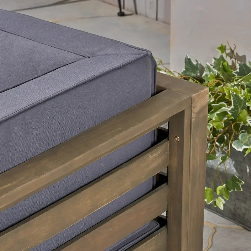 Ensemble de canapé d'angle en acacia 9 pièces Oana Outdoor par Christopher Knight Home