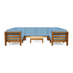 Ensemble de canapé d'angle en acacia 9 pièces Oana Outdoor par Christopher Knight Home