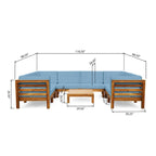 Ensemble de canapé d'angle en acacia 9 pièces Oana Outdoor par Christopher Knight Home
