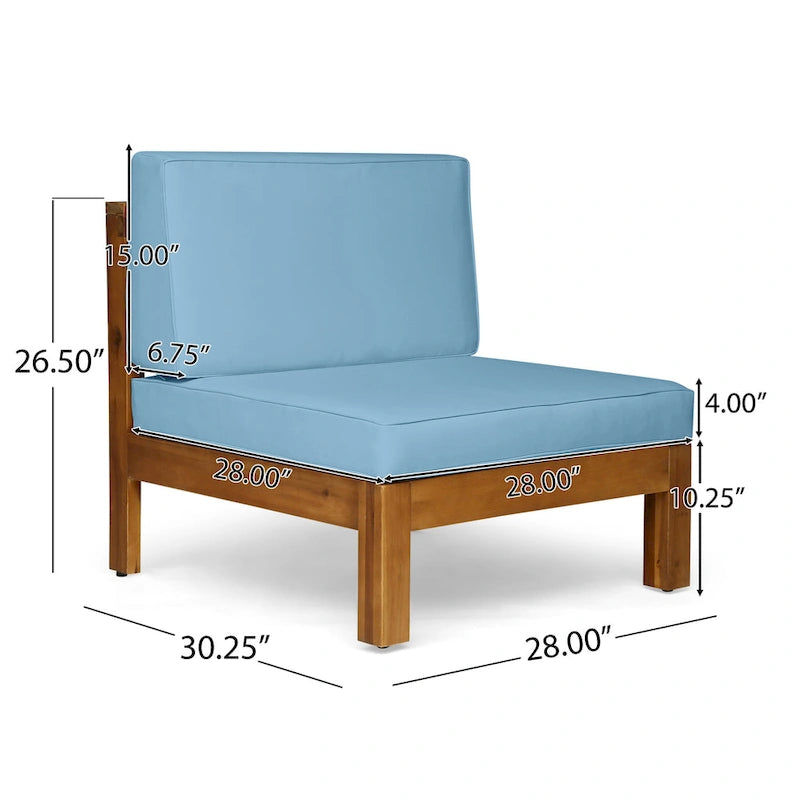 Ensemble de canapé d'angle en acacia 9 pièces Oana Outdoor par Christopher Knight Home