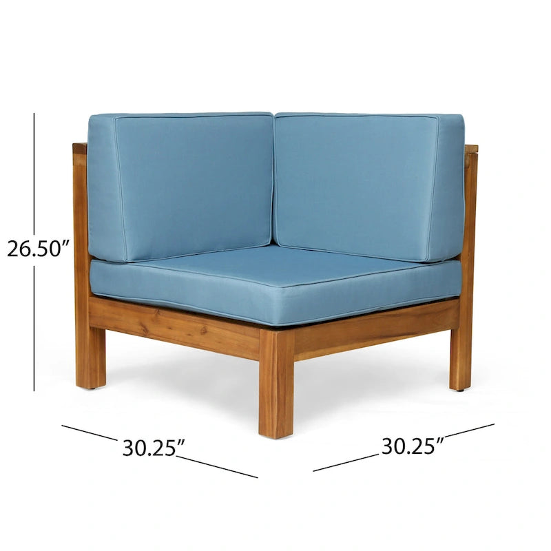 Ensemble de canapé d'angle en acacia 9 pièces Oana Outdoor par Christopher Knight Home
