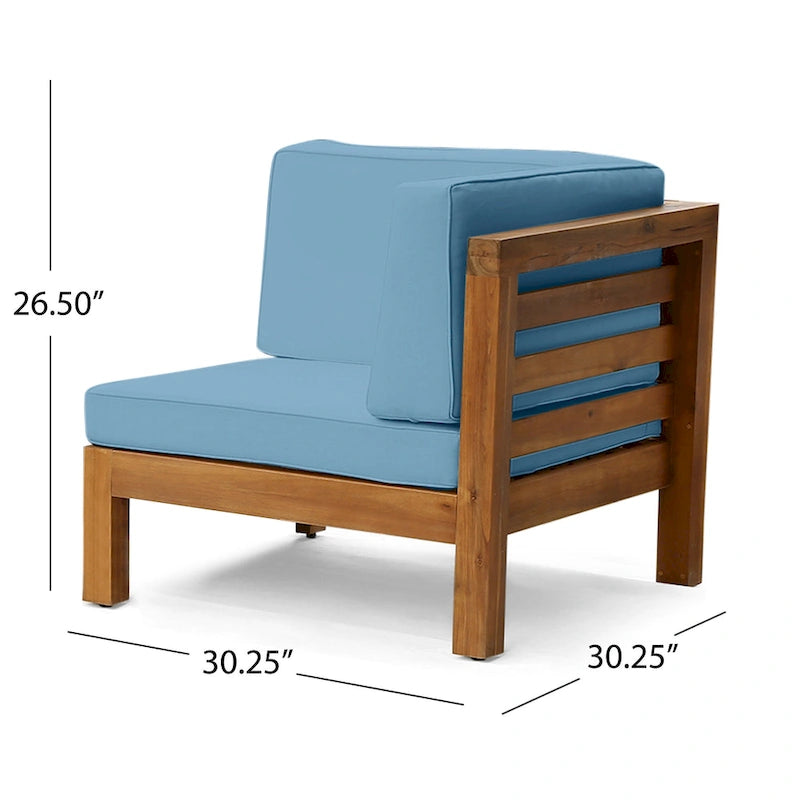 Ensemble de canapé d'angle en acacia 9 pièces Oana Outdoor par Christopher Knight Home