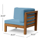 Ensemble de canapé d'angle en acacia 9 pièces Oana Outdoor par Christopher Knight Home
