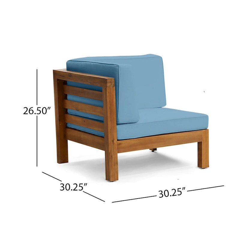 Ensemble de canapé d'angle en acacia 9 pièces Oana Outdoor par Christopher Knight Home