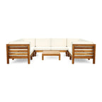 Ensemble de canapé d'angle en acacia 9 pièces Oana Outdoor par Christopher Knight Home