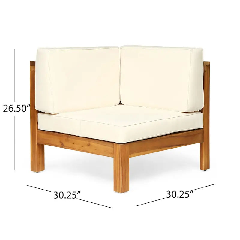 Ensemble de canapé d'angle en acacia 9 pièces Oana Outdoor par Christopher Knight Home