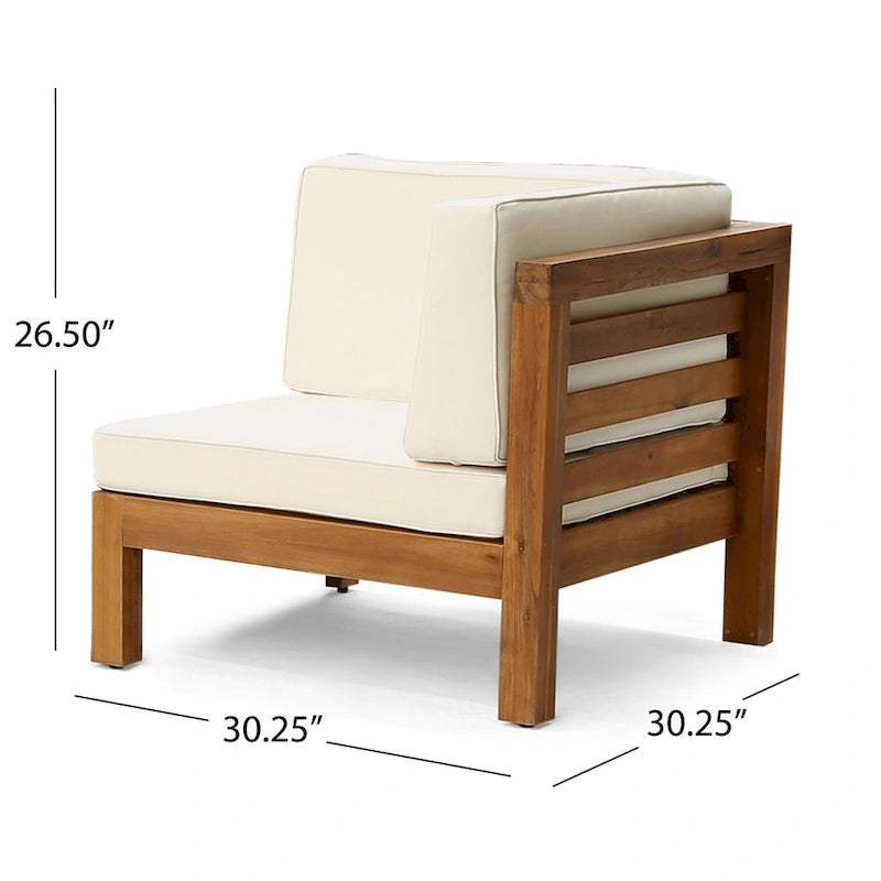 Ensemble de canapé d'angle en acacia 9 pièces Oana Outdoor par Christopher Knight Home