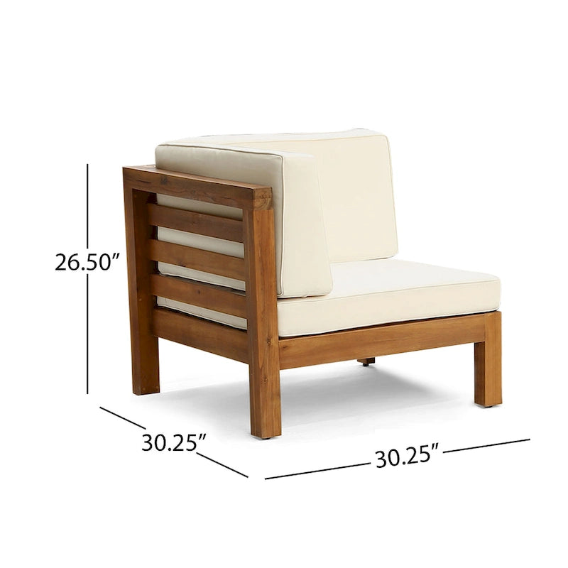 Ensemble de canapé d'angle en acacia 9 pièces Oana Outdoor par Christopher Knight Home