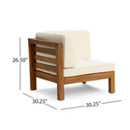 Ensemble de canapé d'angle en acacia 9 pièces Oana Outdoor par Christopher Knight Home
