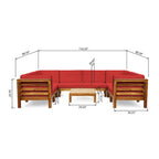 Ensemble de canapé d'angle en acacia 9 pièces Oana Outdoor par Christopher Knight Home