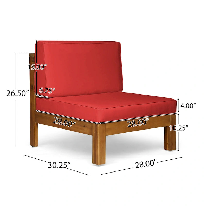 Ensemble de canapé d'angle en acacia 9 pièces Oana Outdoor par Christopher Knight Home