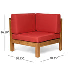Ensemble de canapé d'angle en acacia 9 pièces Oana Outdoor par Christopher Knight Home