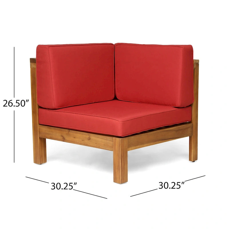 Ensemble de canapé d'angle en acacia 9 pièces Oana Outdoor par Christopher Knight Home